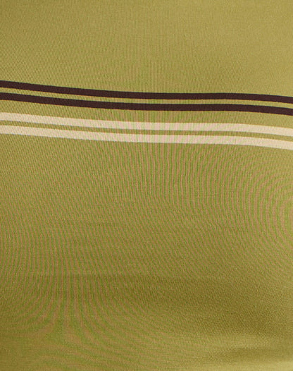Amabon Long Sleeve Top in Cress Green Stripe