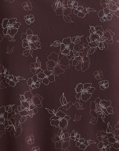 Atira Midi Skirt in Doodle Flower Flock Brown