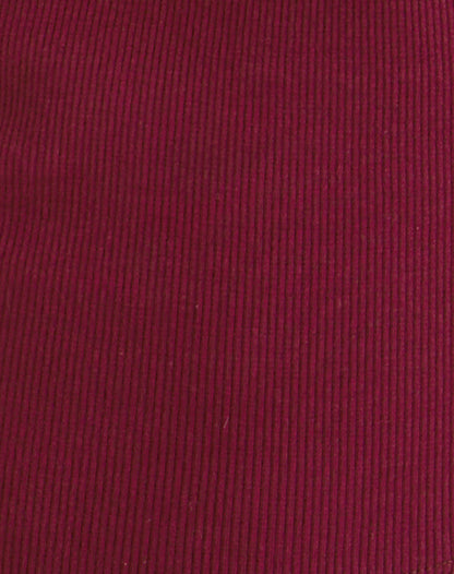 Dulcet Ribbed Plunge Long Sleeve Top in Burgundy