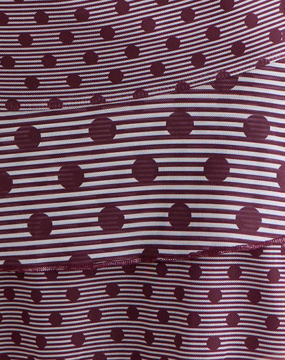 Gayani Ruffle Skirt in Stripe Polka Plum