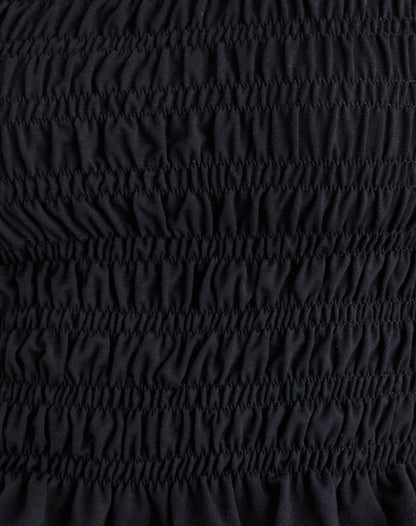 Mirita Shirred Top in Black