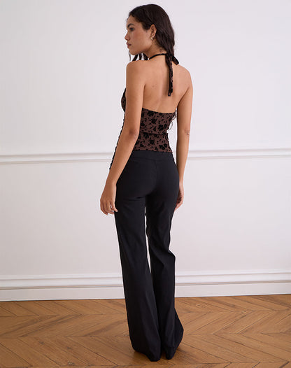 Olivera Top in Brown Garden Floral
