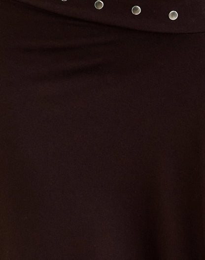 Emera Midi Skirt with Studs in Bitter Chocolate