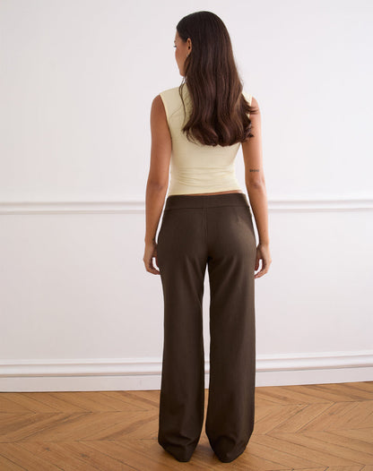 Tova Tie Tailoring Trousers in Chocolate
