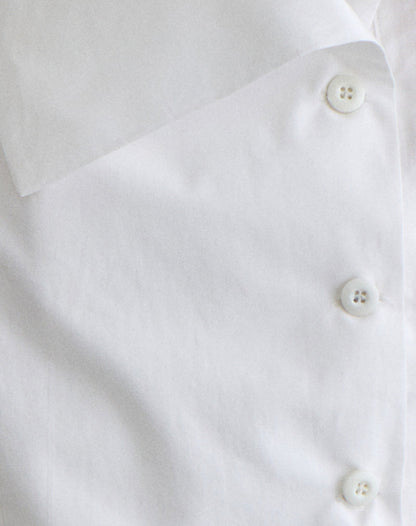 Zosia Asymmetric Button Blouse in White